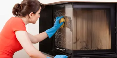 how to clean wood burner glass