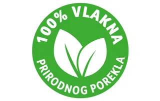 Napravljen od 100% vlakana prirodnog porekla i u skladu sa zaštitom sredine